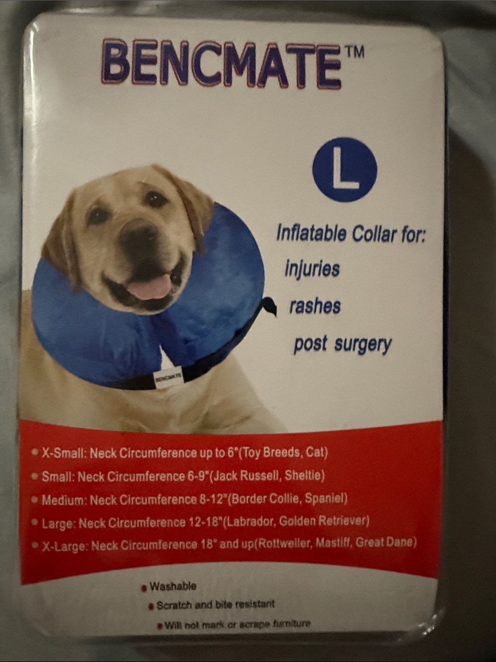 Inflatable Dog Recovery Collar Large - Blue